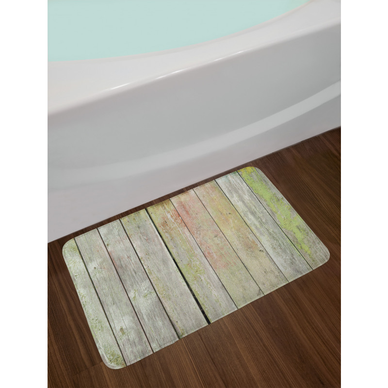 Old Rural Grungy Wooden Fence Bath Mat