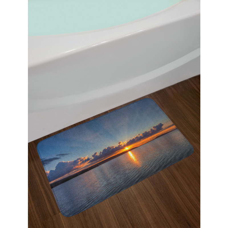 Sunset over Lake Horizon Bath Mat