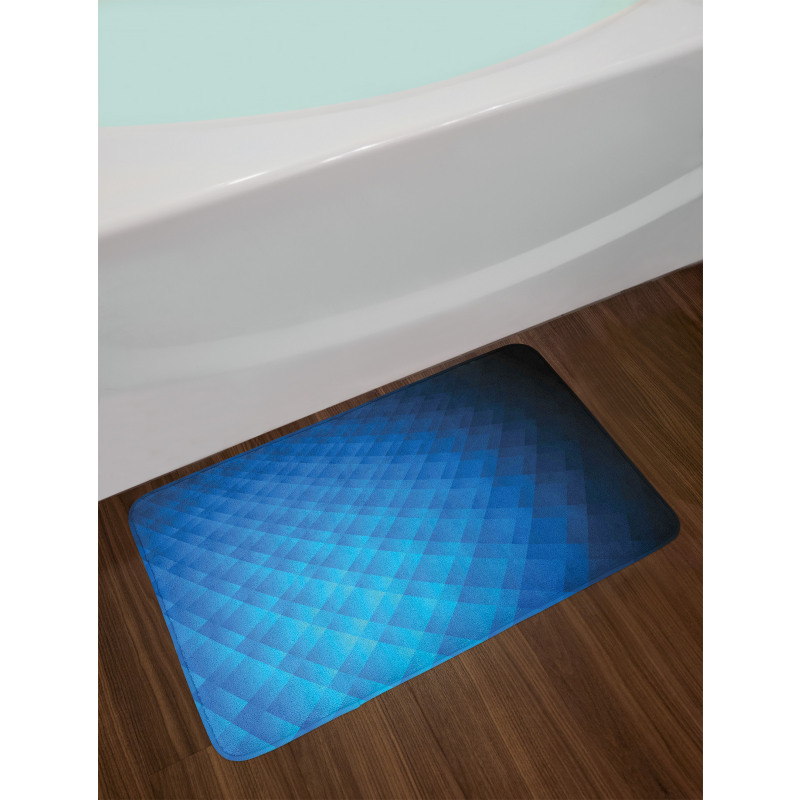 Vibrant Geometric Ombre Square Bath Mat