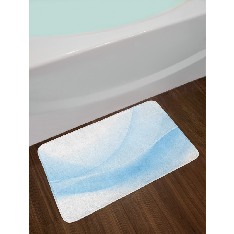 Flowing Wavy Effect Print Bath Mat