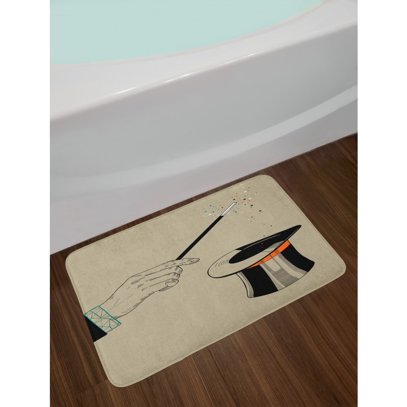 Magician Magic Wand and Hat Bath Mat