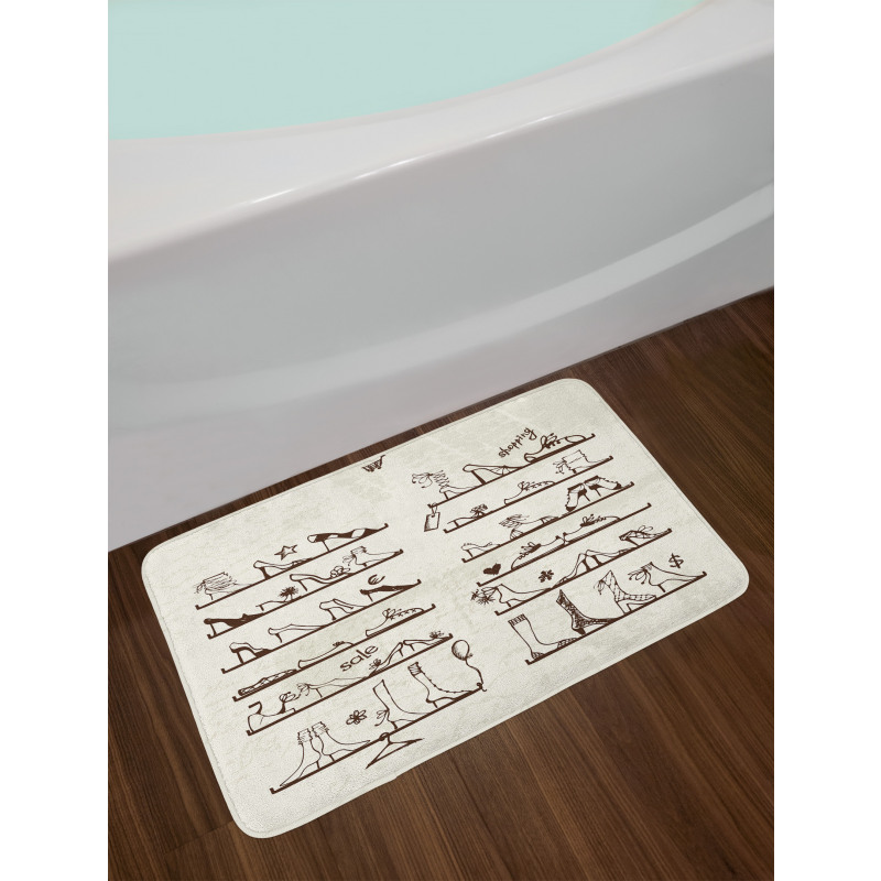 Feminine Shoes Shelves Bath Mat