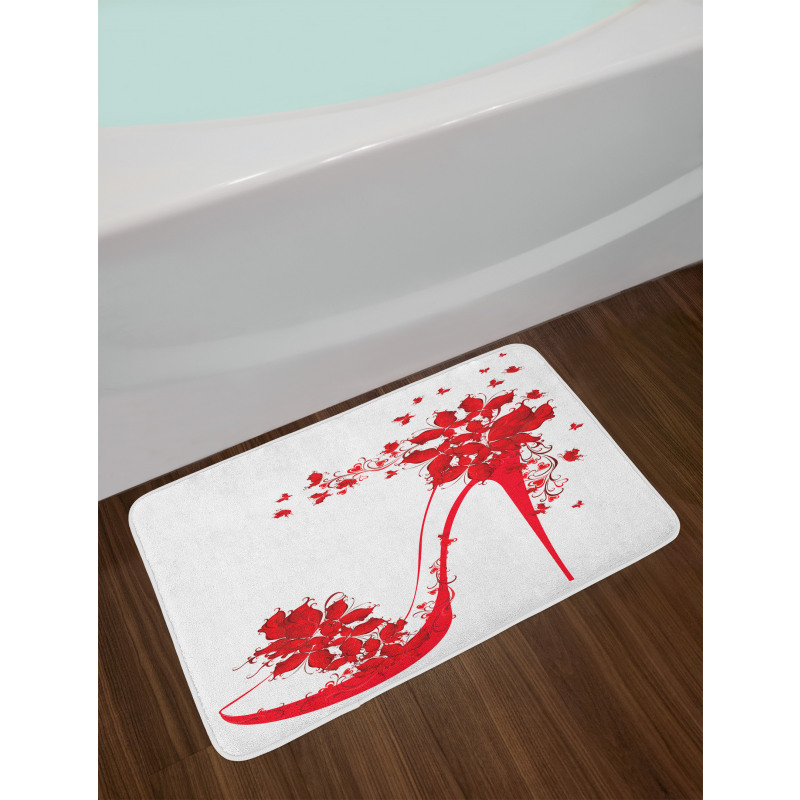 Shoe Butterflies Flowers Bath Mat