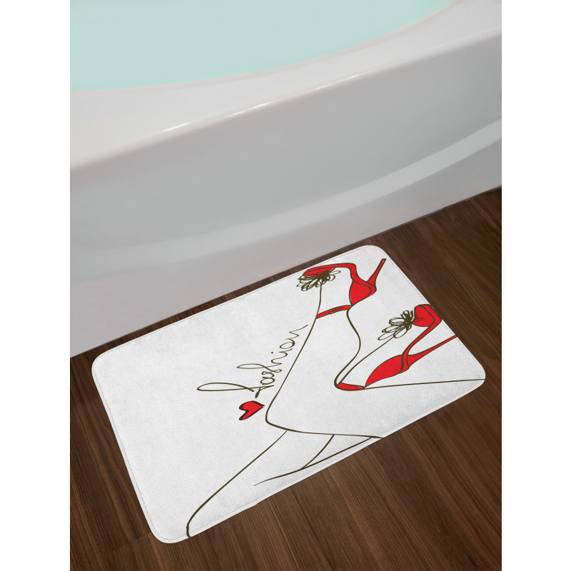 Fashion Lettering Legs Bath Mat