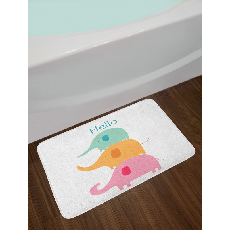 Stacked Animals Hello Bath Mat