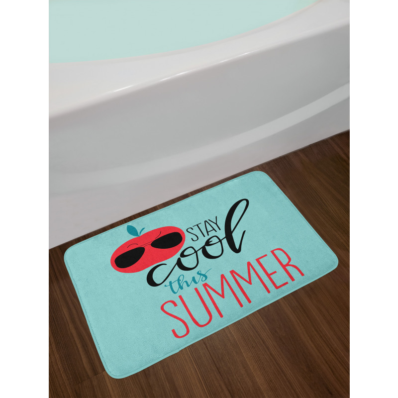 Apple with Sunglasses Bath Mat