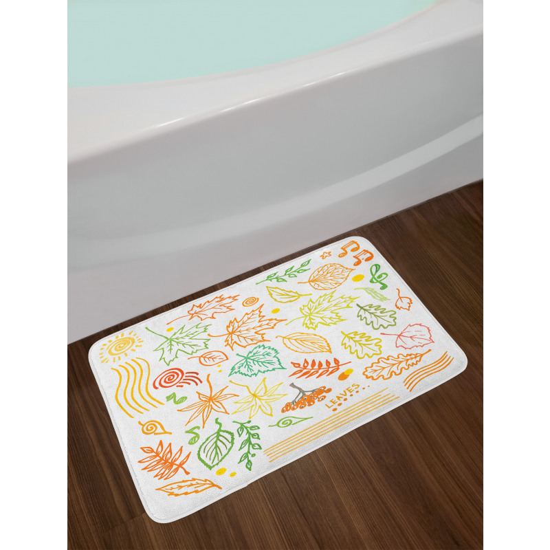 Autumn Sun Simplistic Notes Bath Mat