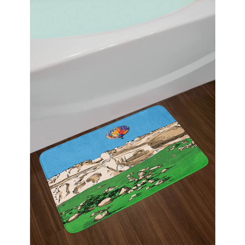 Mountains and Air Balloon Bath Mat