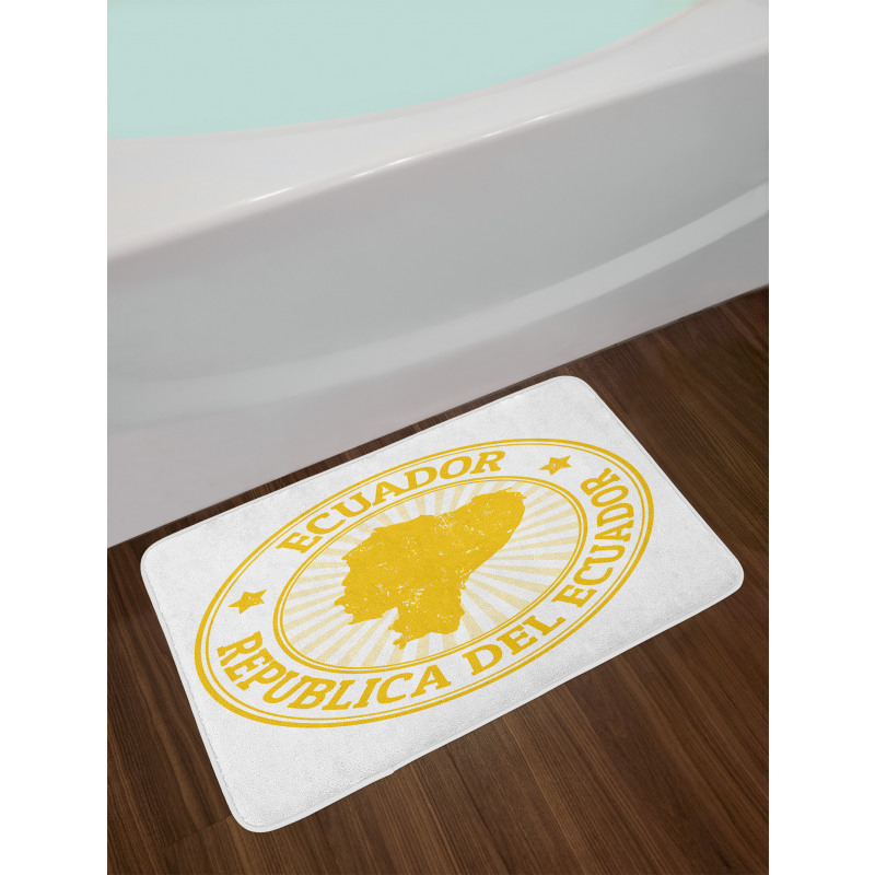 Retro Republica Del Ecuador Bath Mat