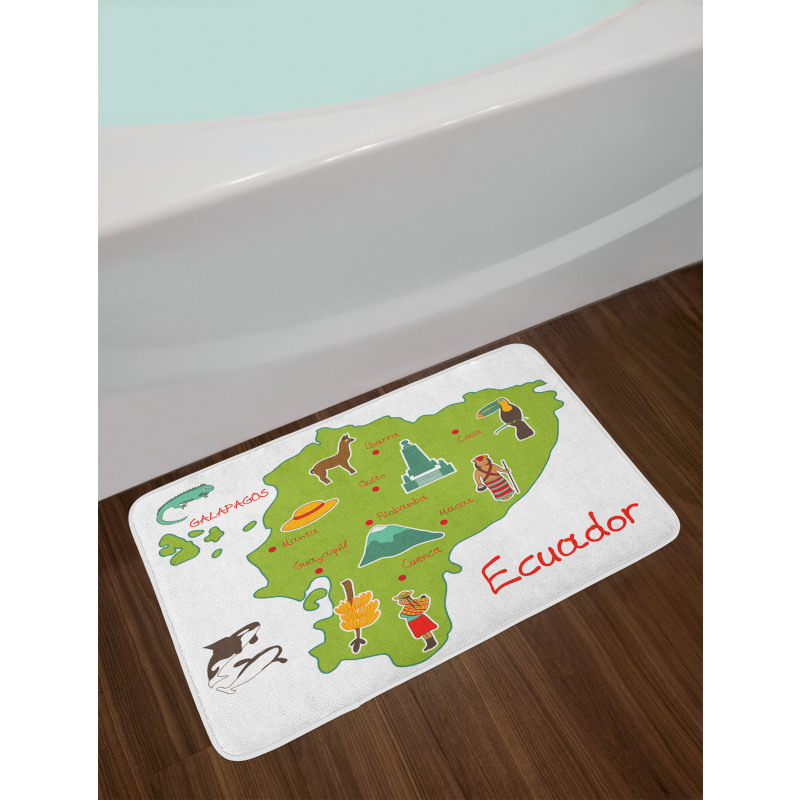 Infographic Map Landmarks Bath Mat