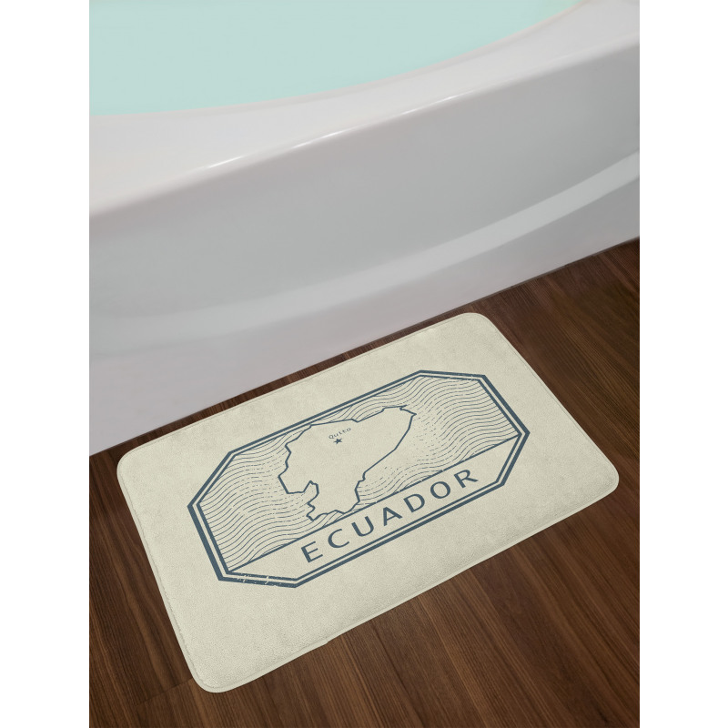 Retro Design Country Map Bath Mat