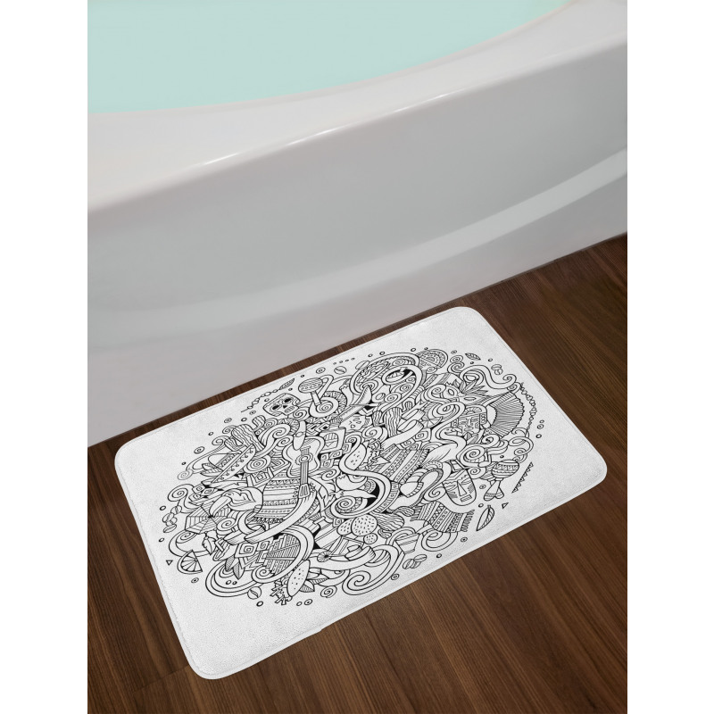 Latin American Culture Art Bath Mat