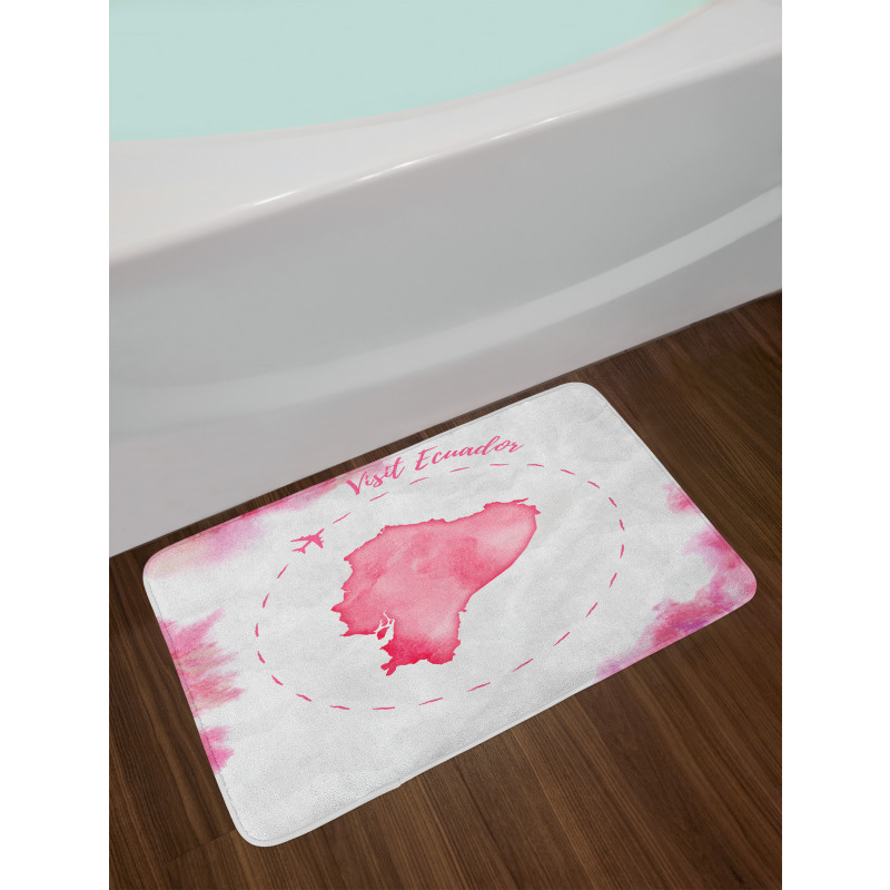 Map with Plane Bath Mat