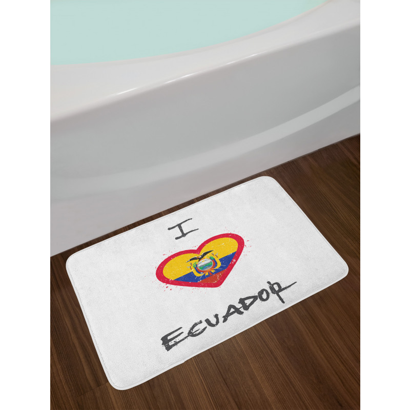 I Love Ecuador Heart Flag Bath Mat