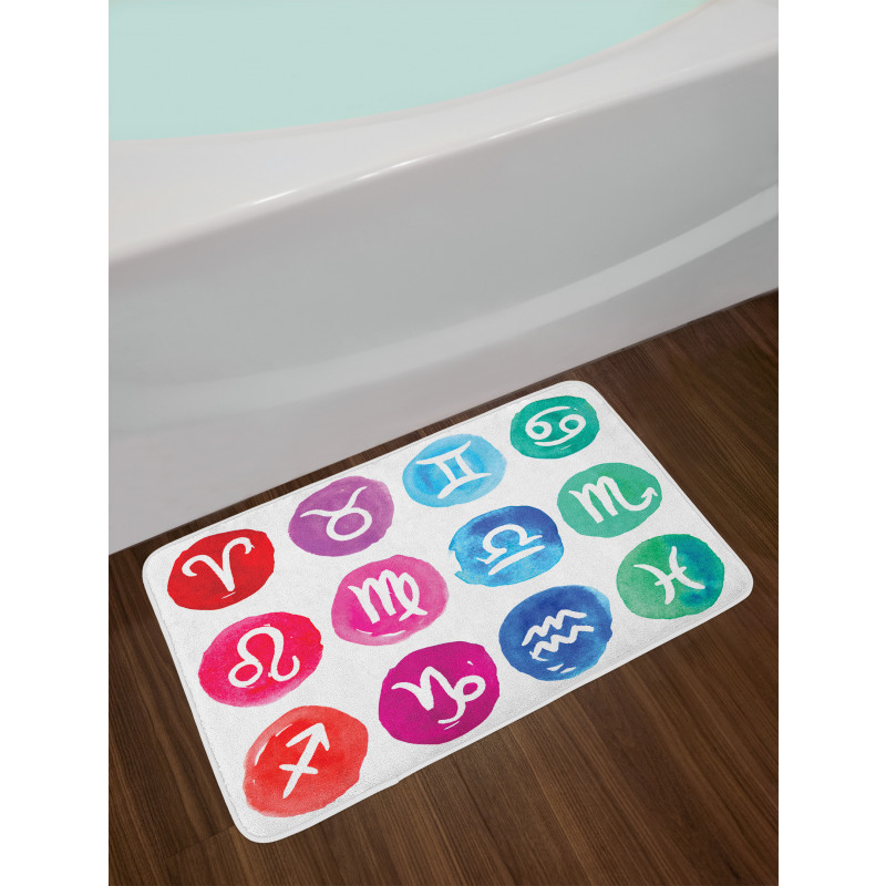 Watercolor Effect Rounds Bath Mat