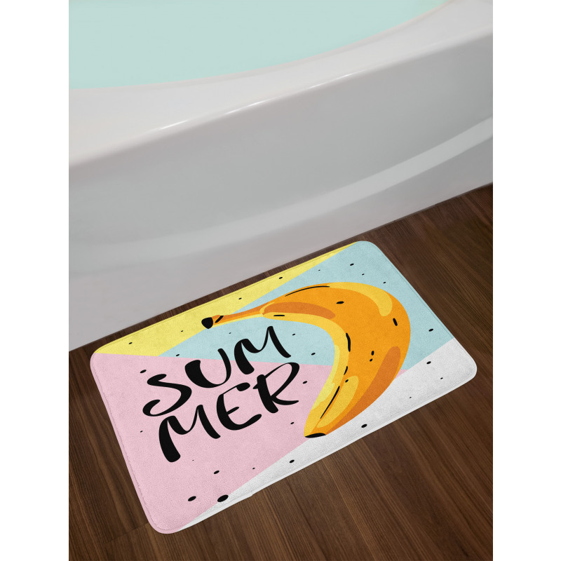 Banana on Pastel Geometric Bath Mat