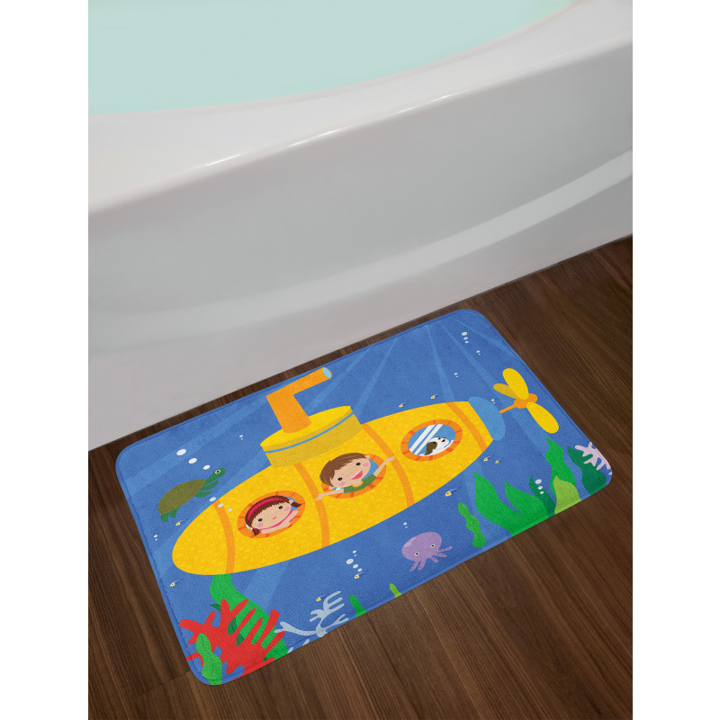 Boy Girl Dog Underwater Bath Mat