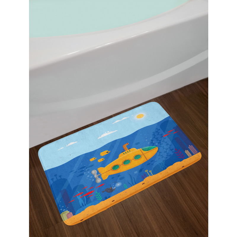 Cartoon Underwater Life Bath Mat