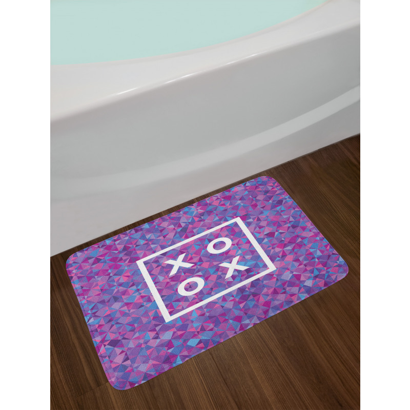 Polygonal Mosaic Romance Frame Bath Mat