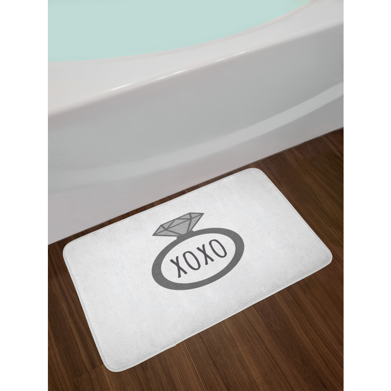 Wedding Ring Proposal Kisses Bath Mat