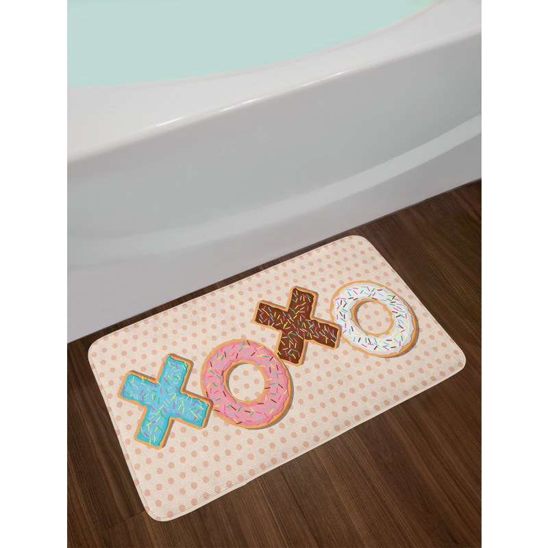 Delicious Donuts Polka Dots Bath Mat