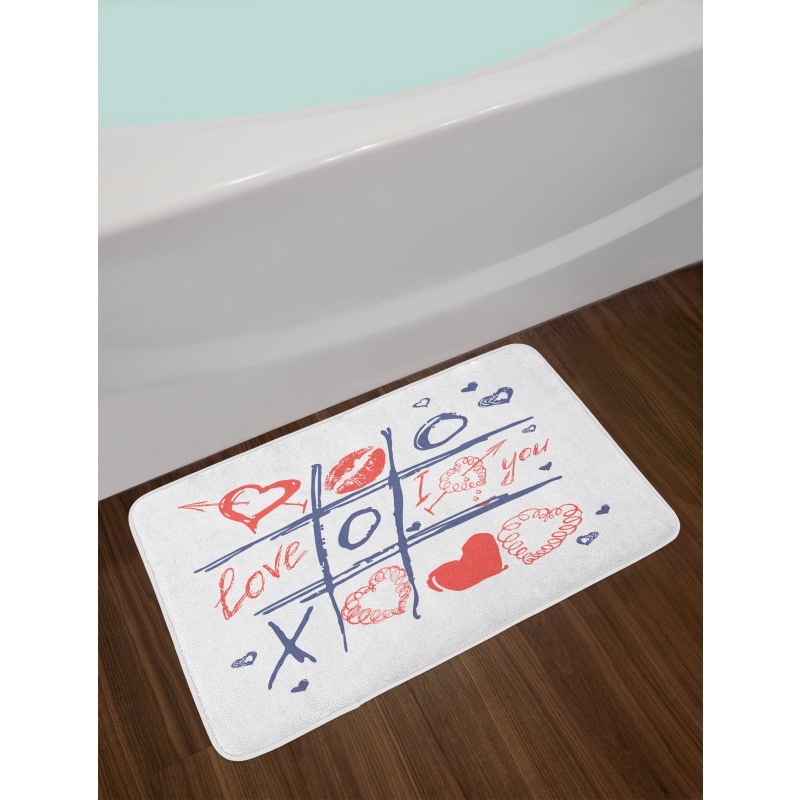 Hearts Lips and I Love You Bath Mat