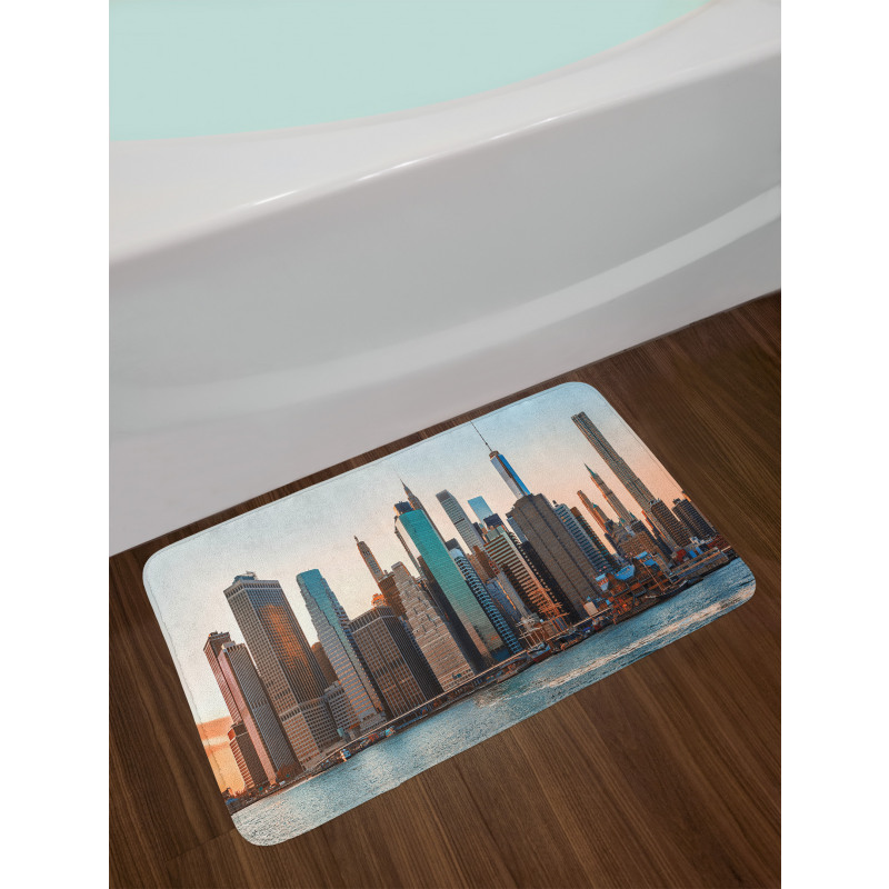 Manhattan New York Skyline Dusk Bath Mat