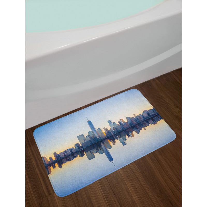 Manhattan Skyline Reflection Bath Mat