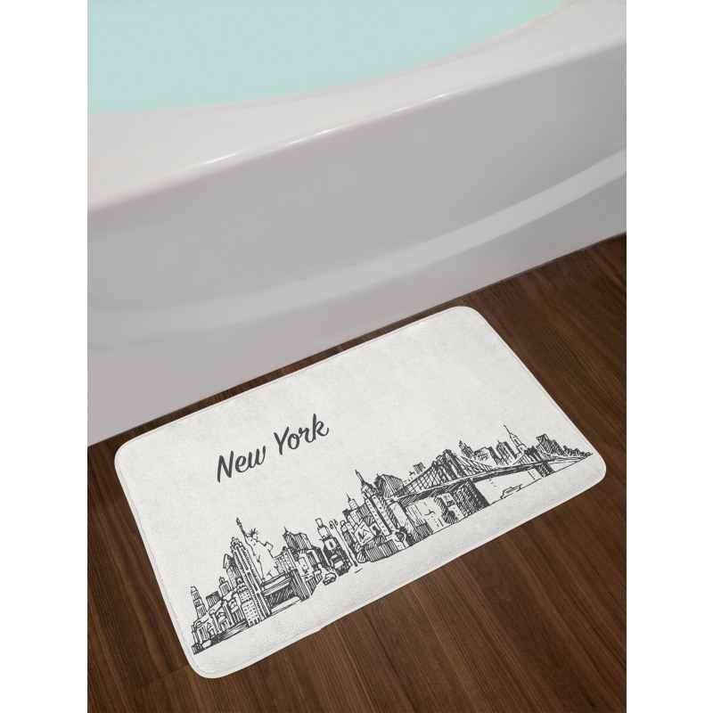 Simplistic Sketch of New York Bath Mat