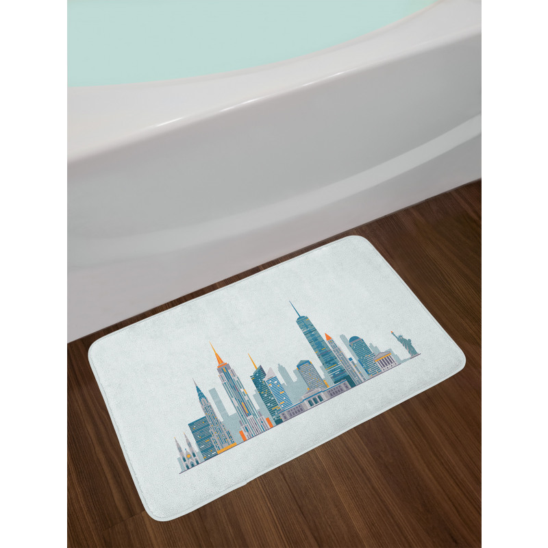 Megacity New York Illustration Bath Mat