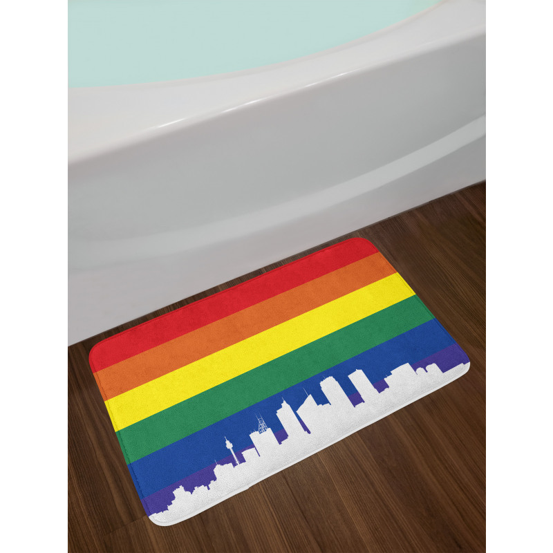 Sydney Buildings Rainbow Flag Bath Mat