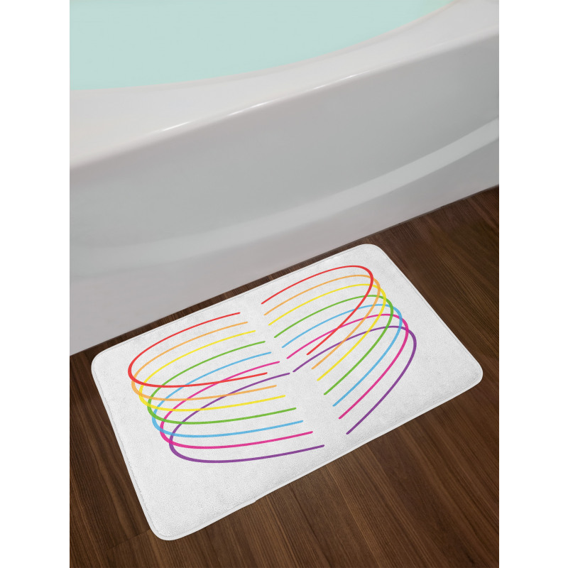 Vivid Outline Heart Drawings Bath Mat