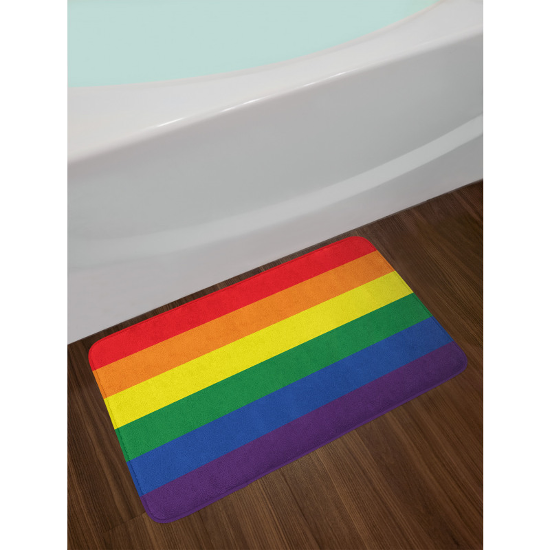 Simplistic Design LGBT Flag Bath Mat