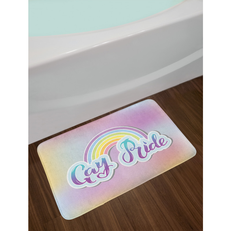 Gay Pride Clouds and Rainbow Bath Mat