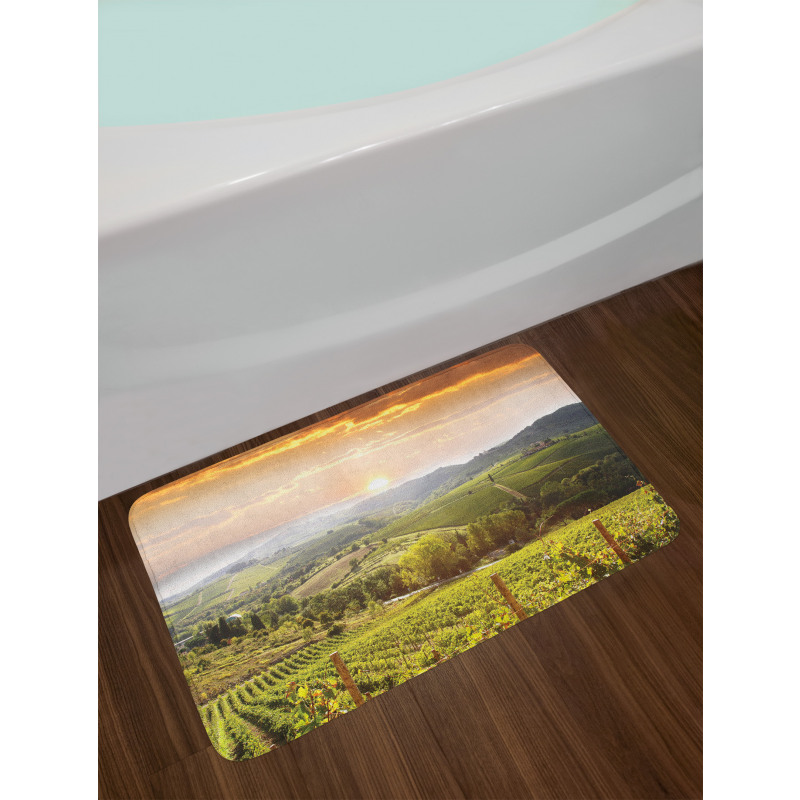 Rural Fields Rising Sun Bath Mat