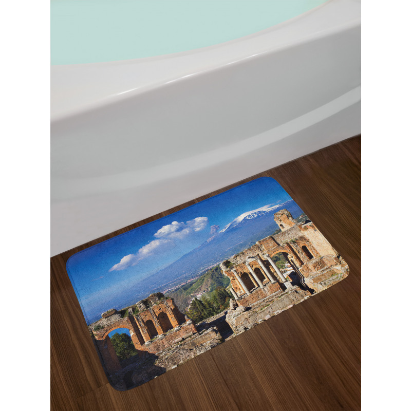 Greek Roman Ruins Landscape Bath Mat