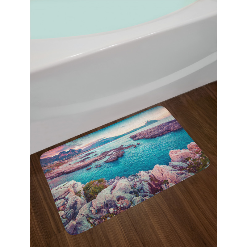 Vibrant Mediterranean Sea Bath Mat