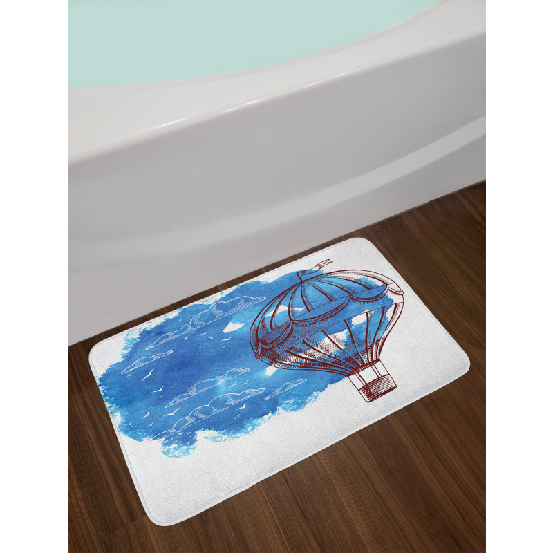 Bon Voyage Sky Cloud Balloon Bath Mat