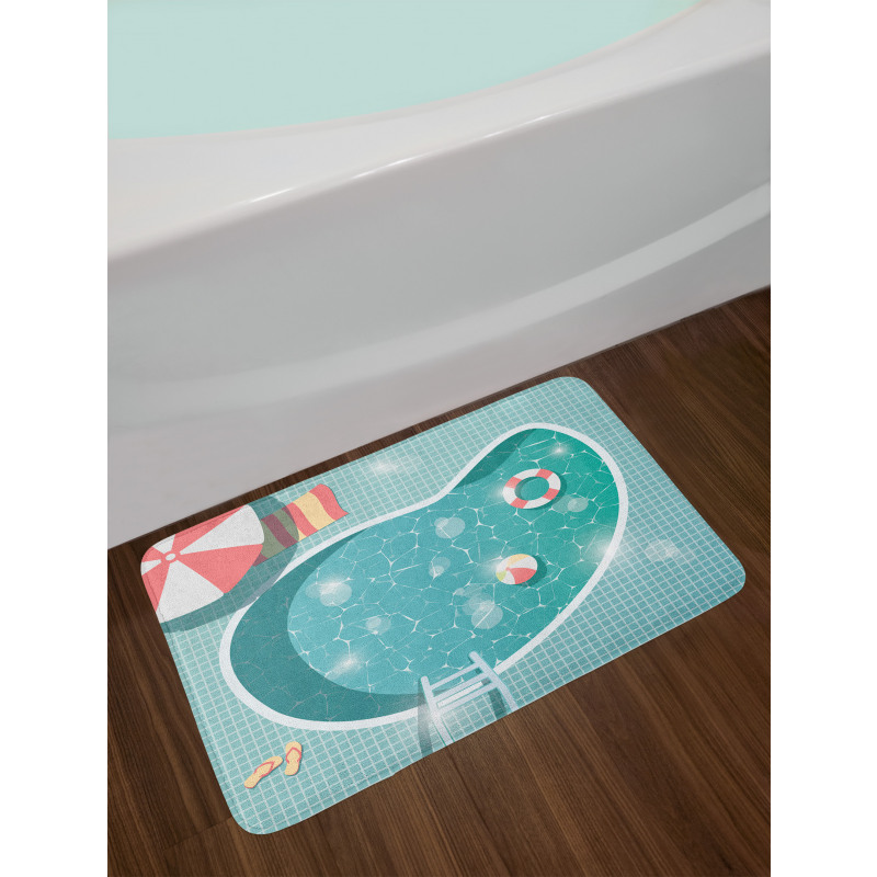 Aerial Poolside Image Bath Mat