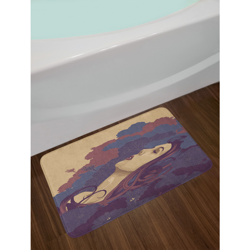 Abstract Floral Art Woman Bath Mat