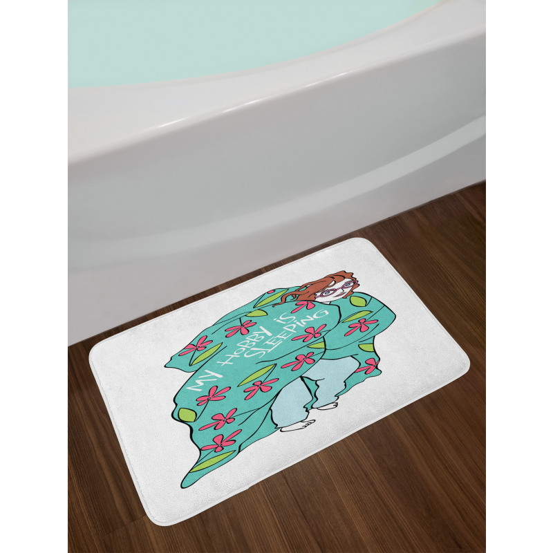 My Hobby is Sleeping Girl Bath Mat