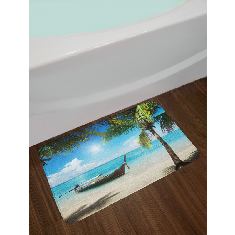 Small Boat Sunny Ocean Bath Mat