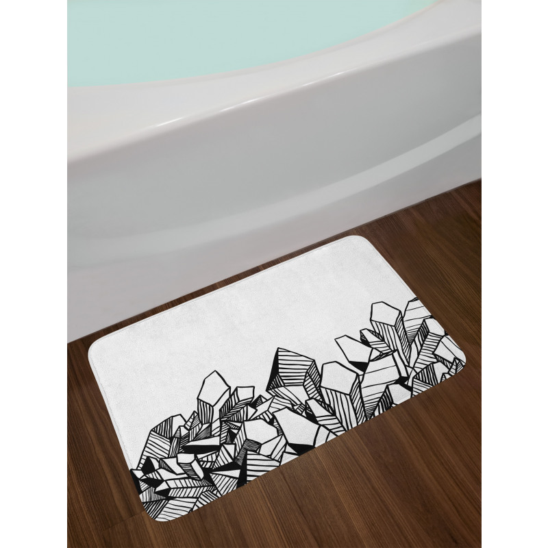 Hatched Crystals Drawing Bath Mat