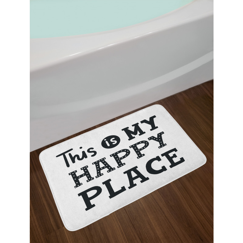 His is My Happy Place Phrase Bath Mat