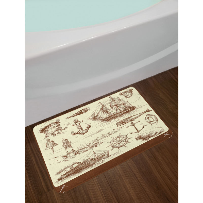 Oceanic Drawing Effect Bath Mat