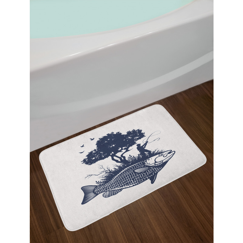 Man on Fish Island Bath Mat