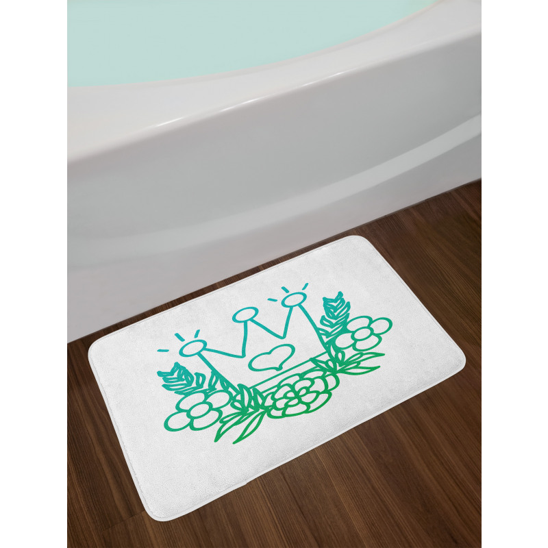 Majestic Crown and Flowers Bath Mat