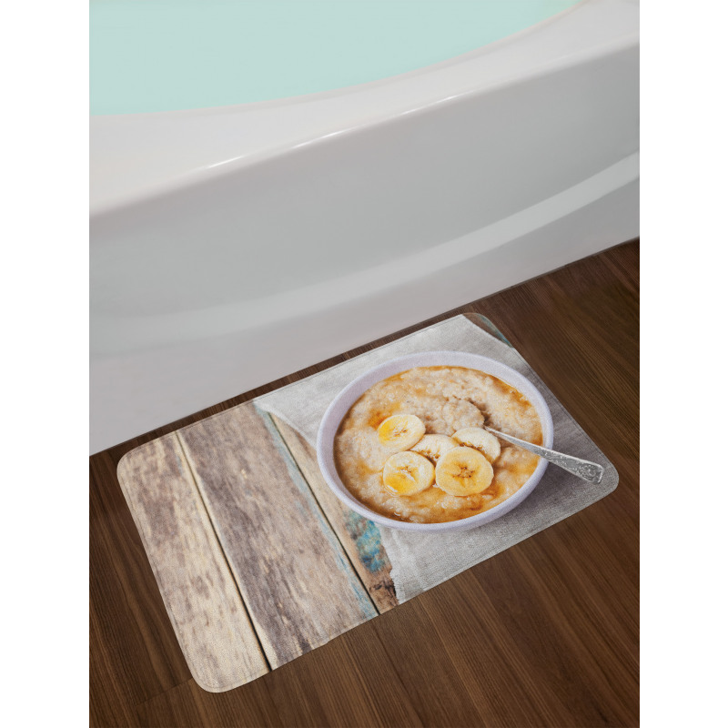 Bowl of Banana Porridge Bath Mat