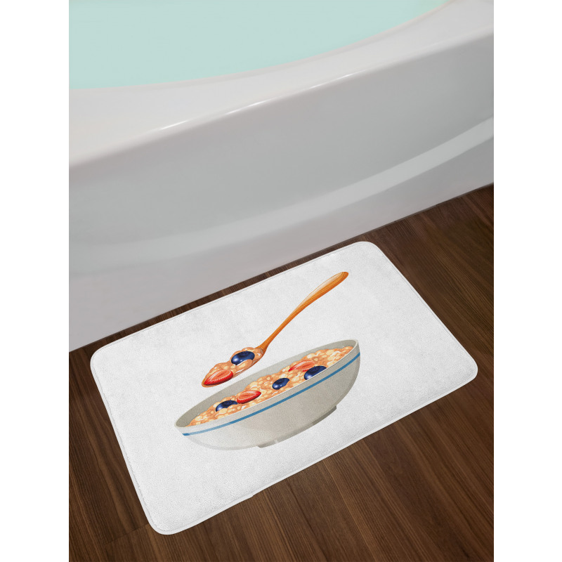 Spoon and Bowl of Porridge Bath Mat