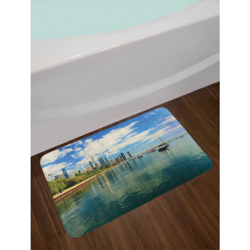 Lake Michigan Day Scenery Bath Mat